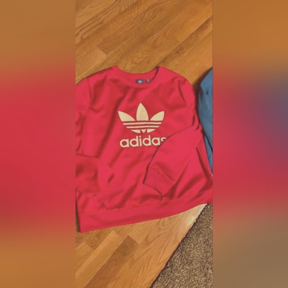 Red Adidas Pullover, Size Large - image 1